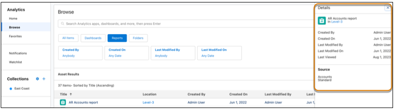 Salesforce Winter '24 release analytics tab