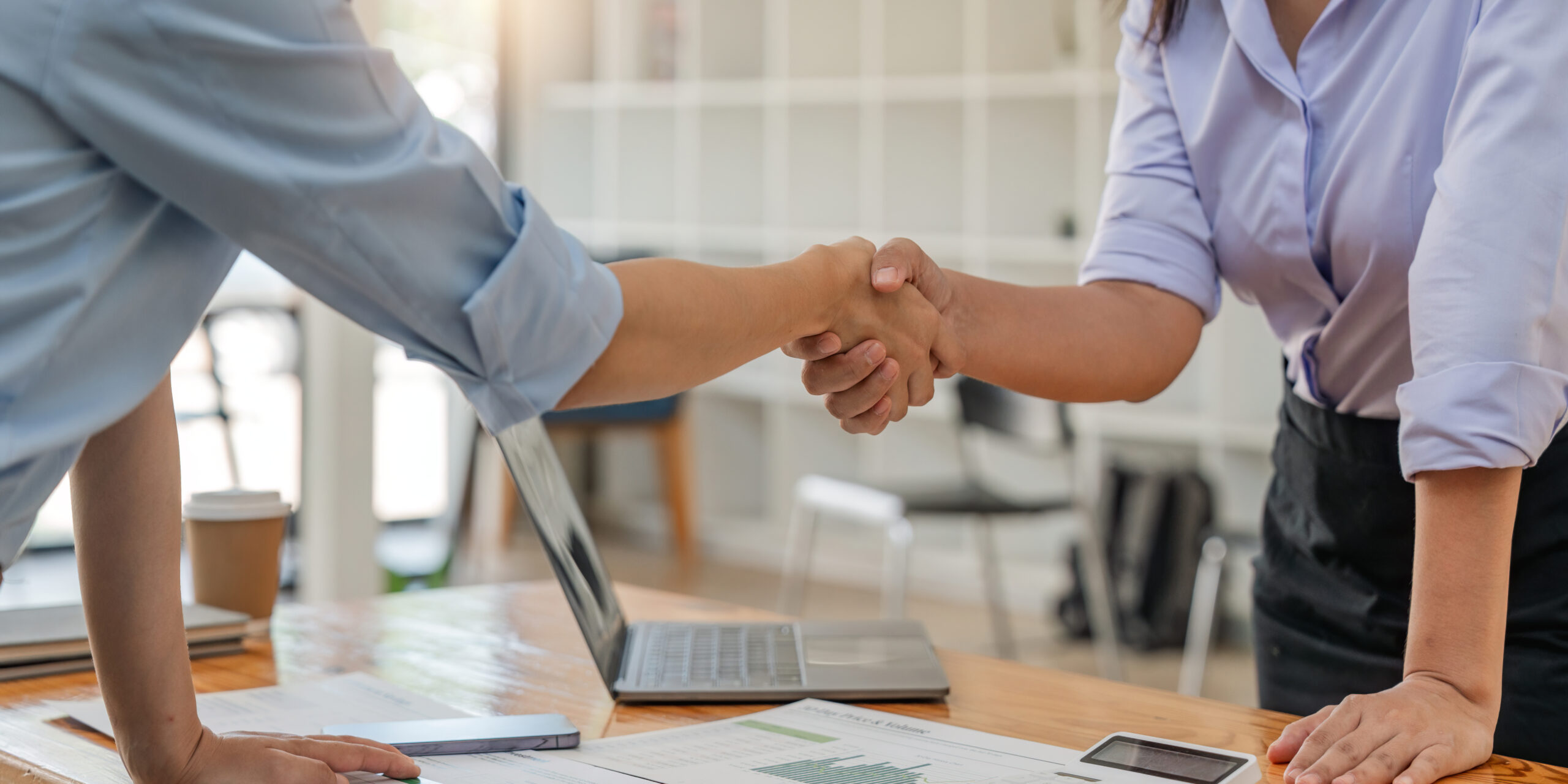 Technology partners shaking hands